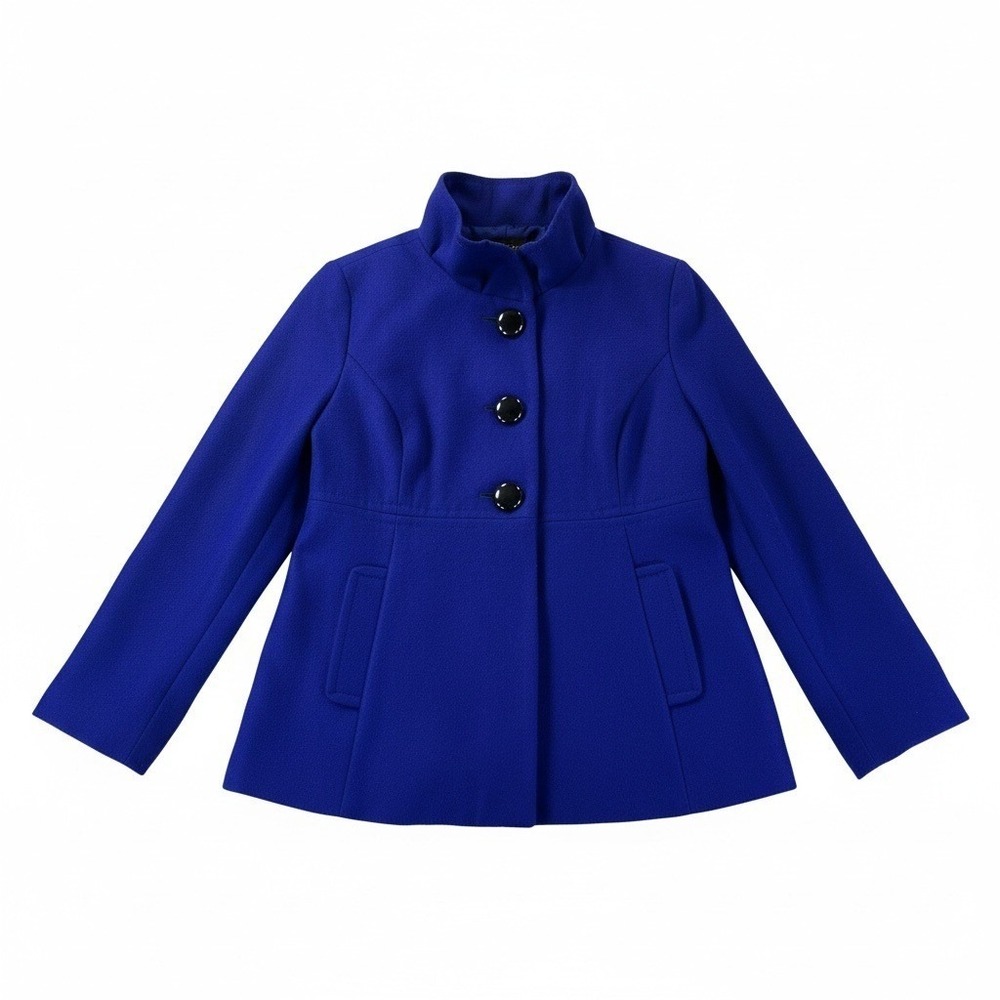 Old Navy Wool Blend Peacoat S Blue Royalcore Academic Preppy Funnel Neck Bright